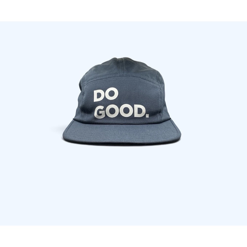 Cotopaxi Do Good Hat 5-Panel Cap Strapback Blue White Script Outdoor Hiking